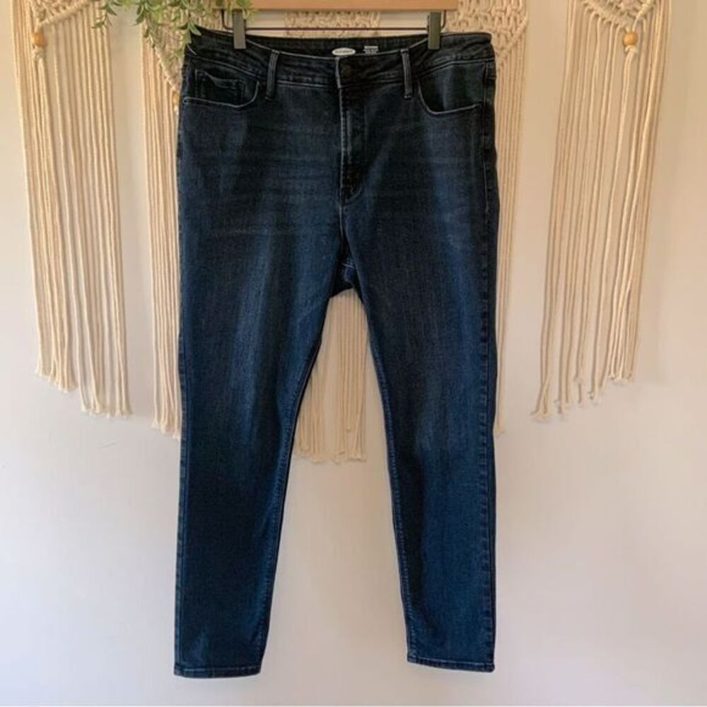 OLD NAVY Women’s Rockstar Super‎ Skinny High Rise Dark Wash Jeans Bermuda 16